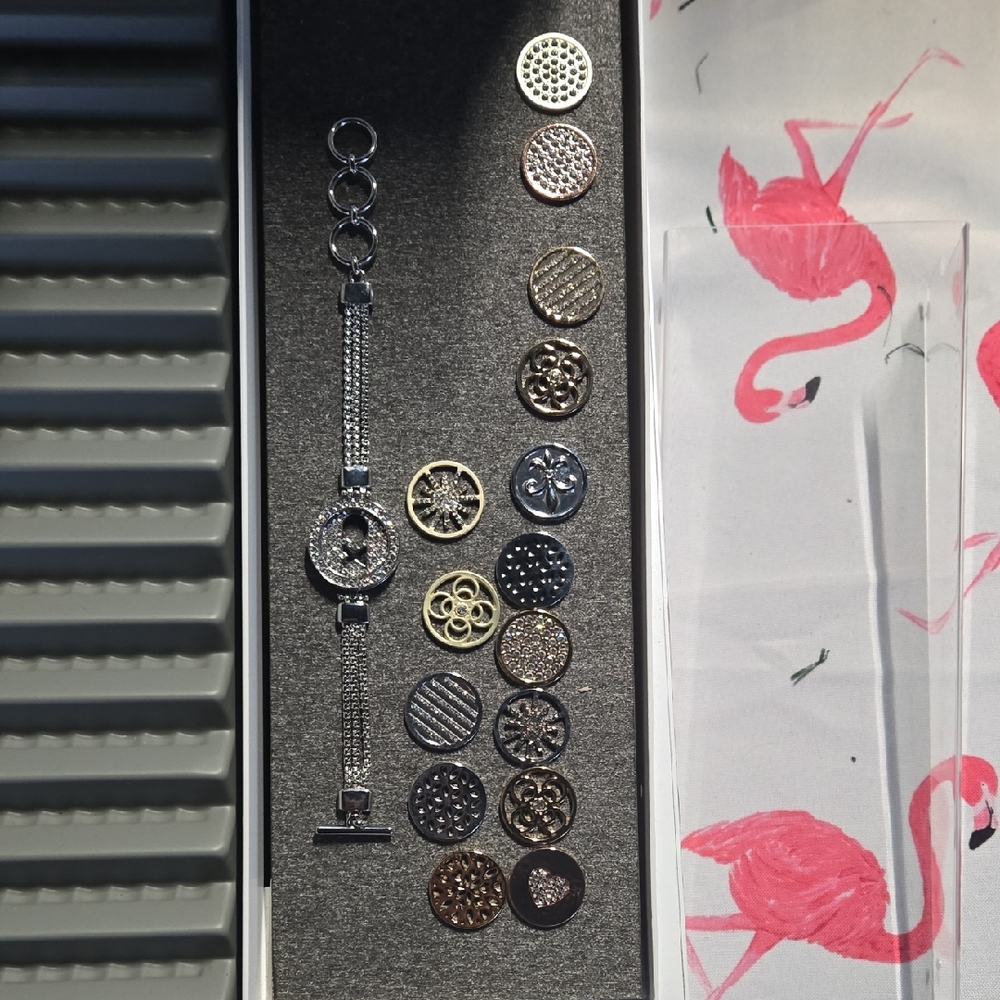 Ladies Interchangeable Charm Watch Bracelet - Silver